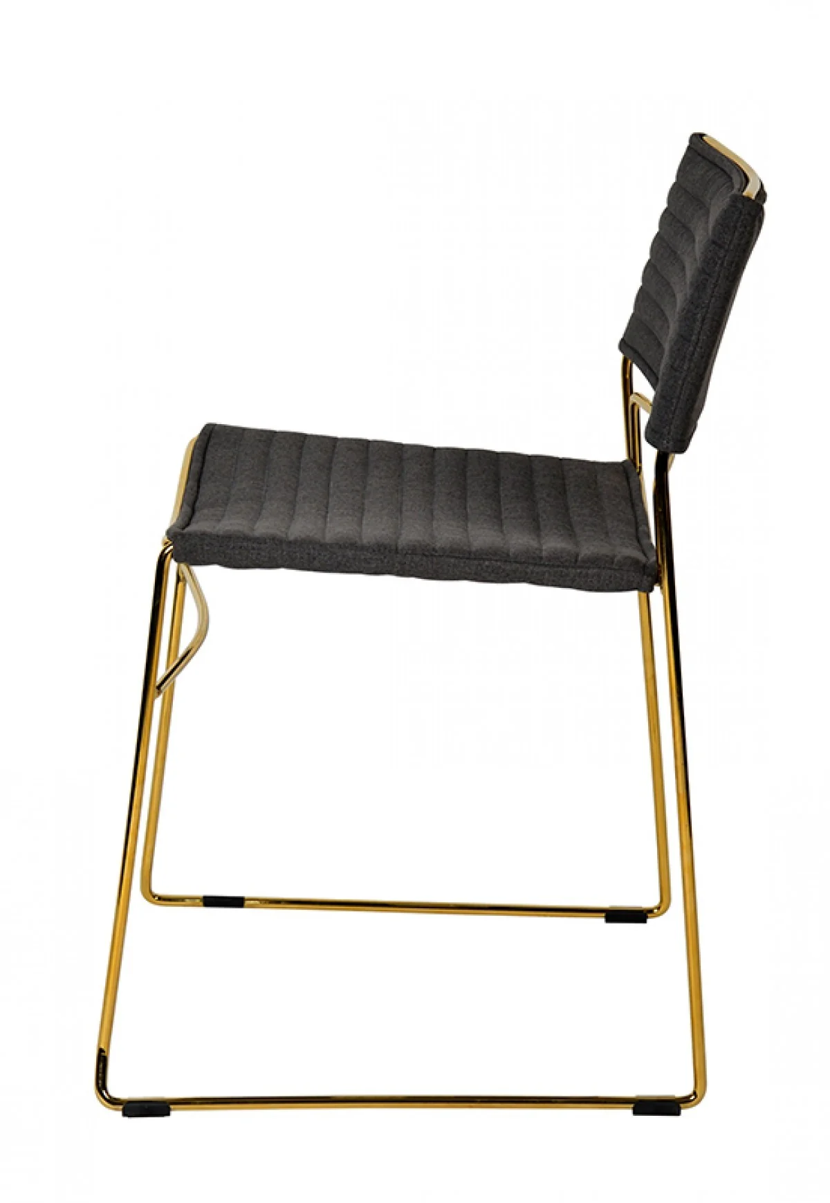 Set of Two Gray Gold Fabric Dining Chairs By Homeroots - Image 5