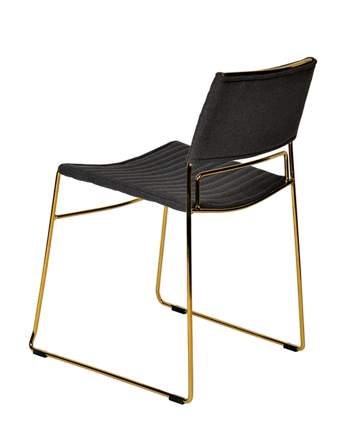 Set of Two Gray Gold Fabric Dining Chairs By Homeroots - Image 6