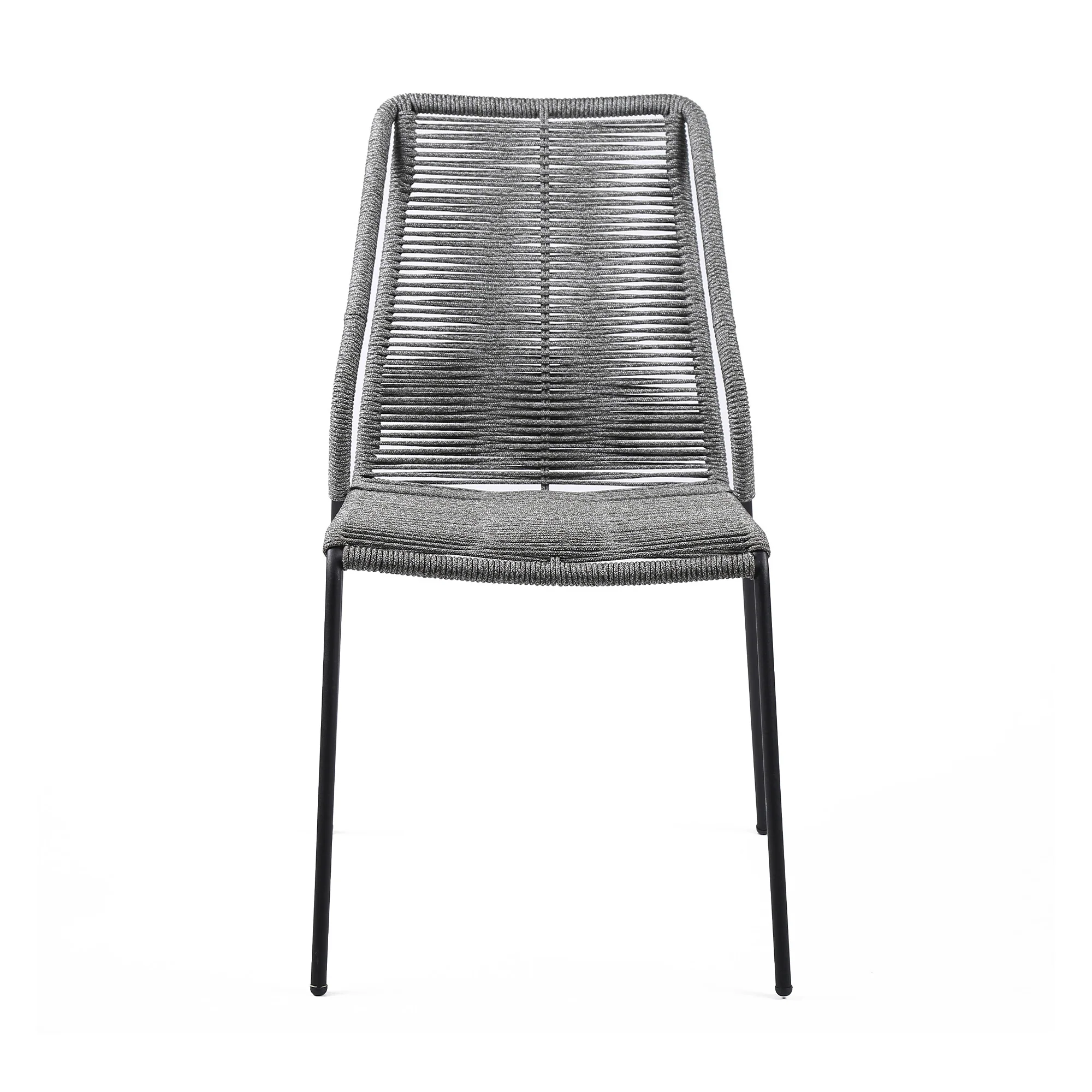 Set of Two Gray Metal Outdoor Dining Chair By Homeroots - Image 3