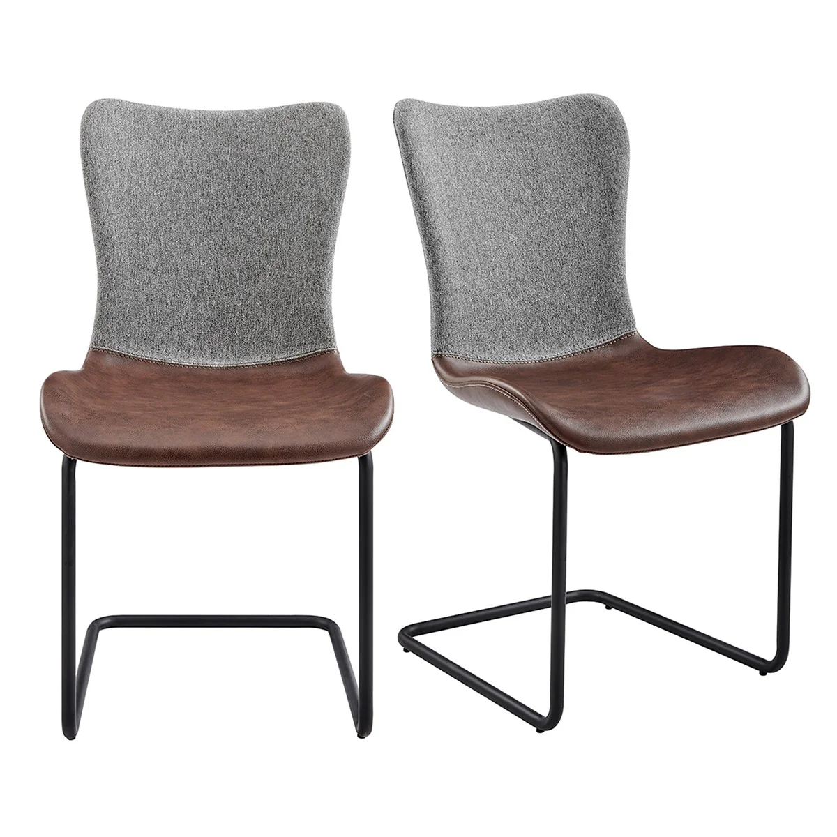 Set Of Two Gray Metro Mix Cantilever Dining Chairs By Homeroots - Image 15