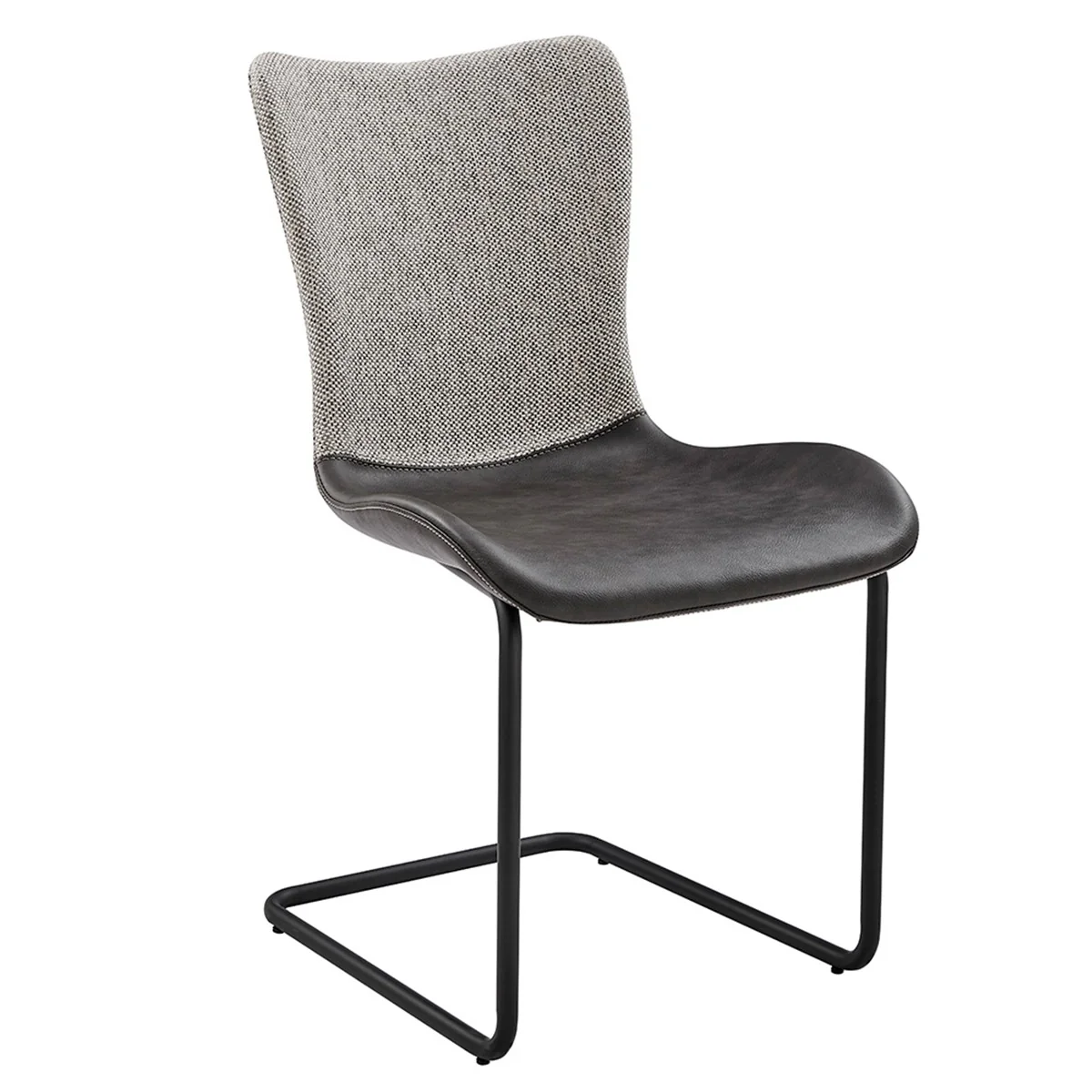 Set Of Two Gray Metro Mix Cantilever Dining Chairs By Homeroots - Image 2