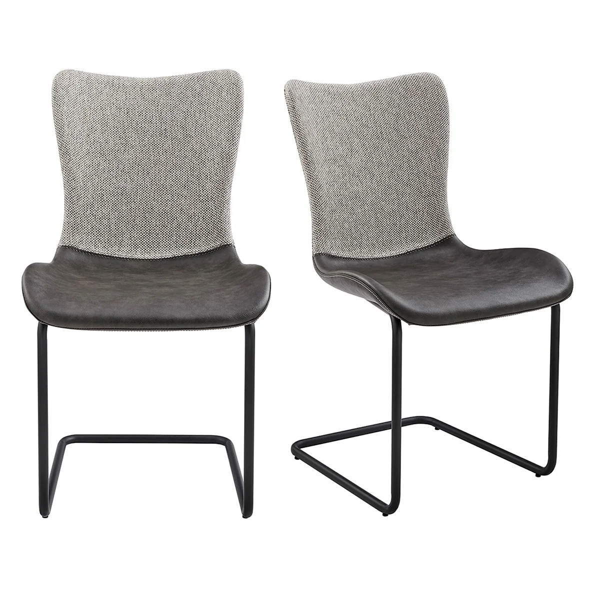 Set Of Two Gray Metro Mix Cantilever Dining Chairs By Homeroots - Image 8
