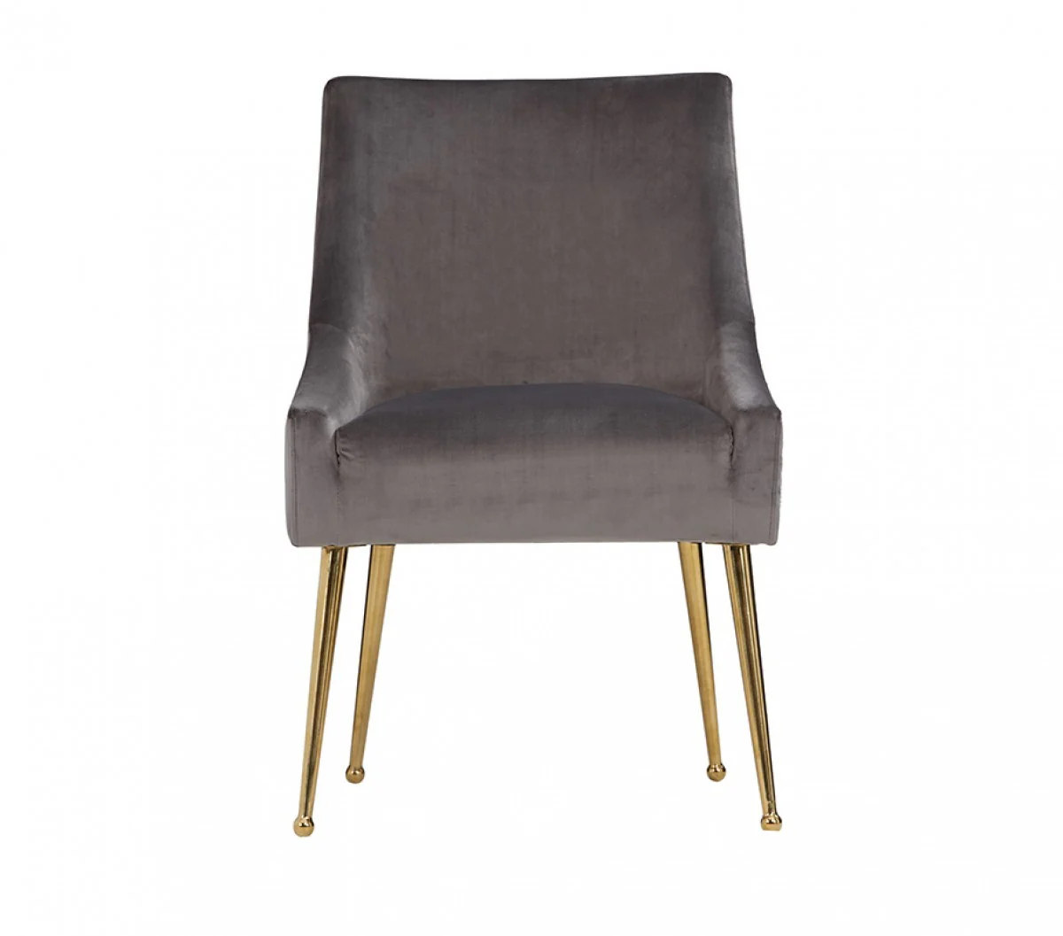 Set of Two Gray Rosegold Velvet Dining Chairs By Homeroots - Image 2
