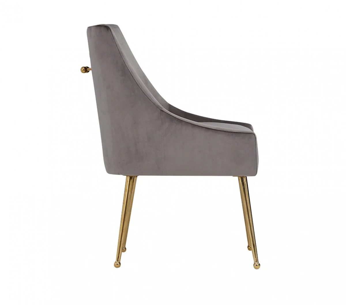 Set of Two Gray Rosegold Velvet Dining Chairs By Homeroots - Image 3