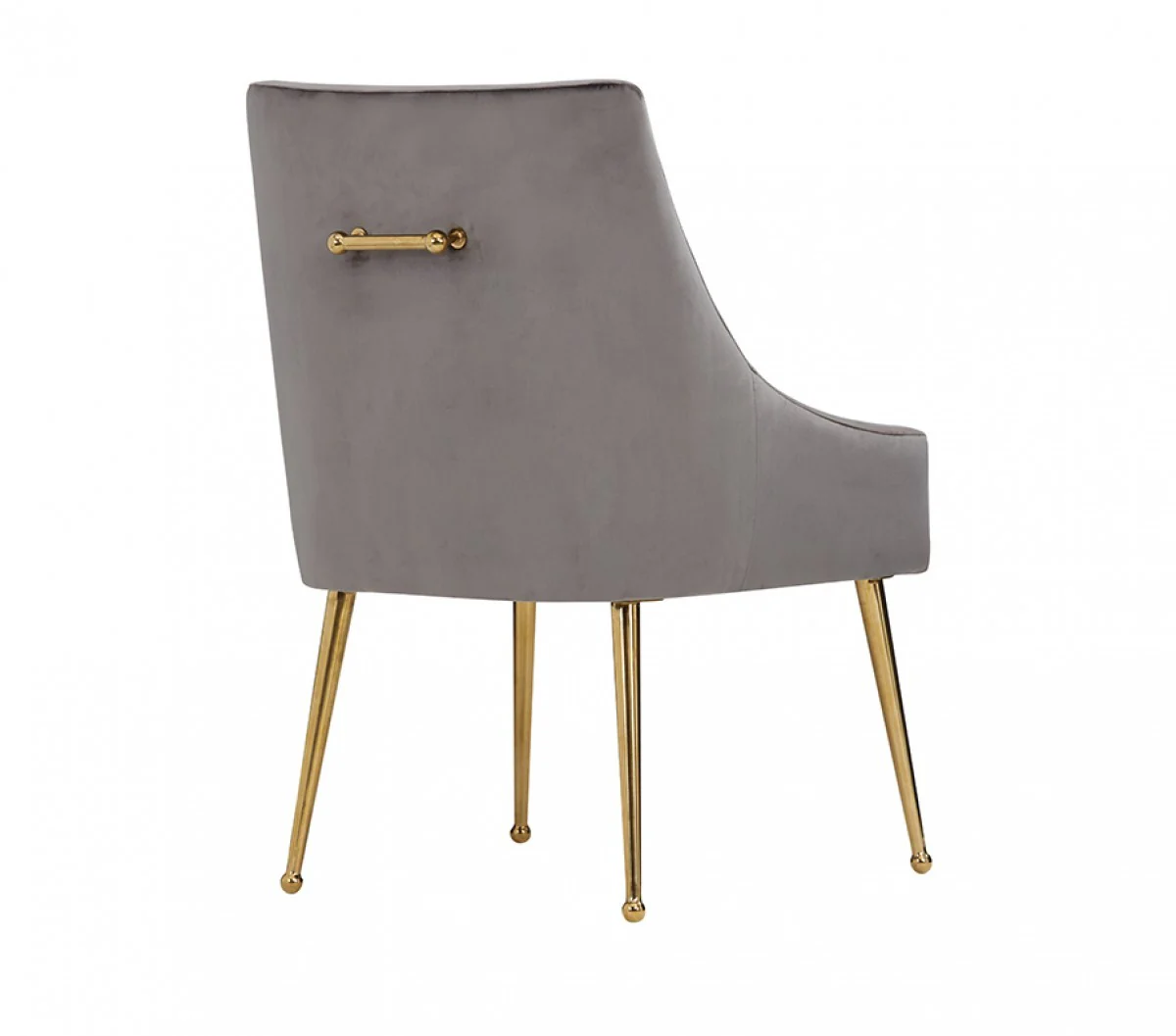 Set of Two Gray Rosegold Velvet Dining Chairs By Homeroots - Image 4