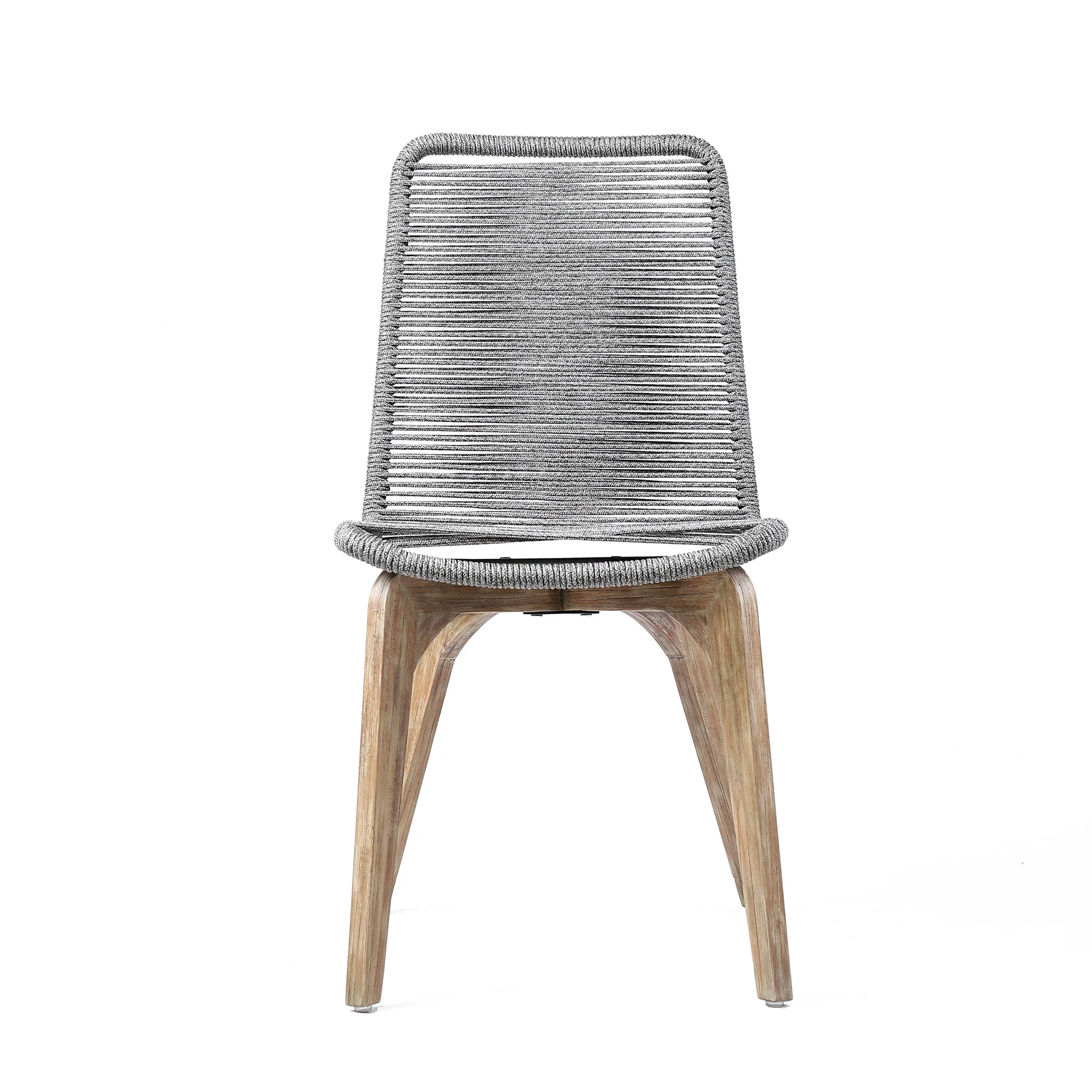 Set of Two Gray Solid Wood Outdoor Dining Chair By Homeroots - Image 2
