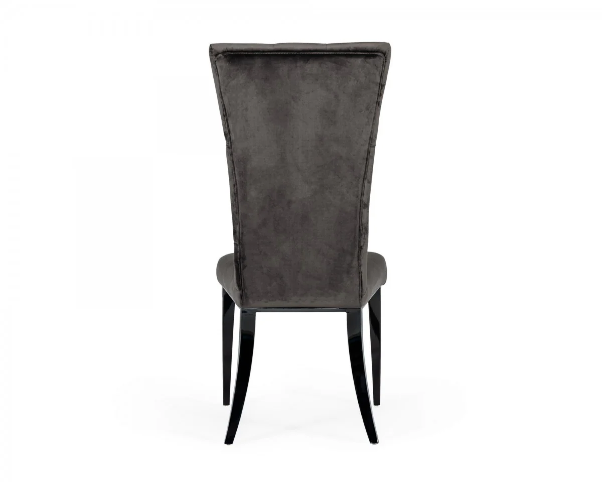 Set of Two Gray Velvet Modern Dining Chairs By Homeroots - Image 4