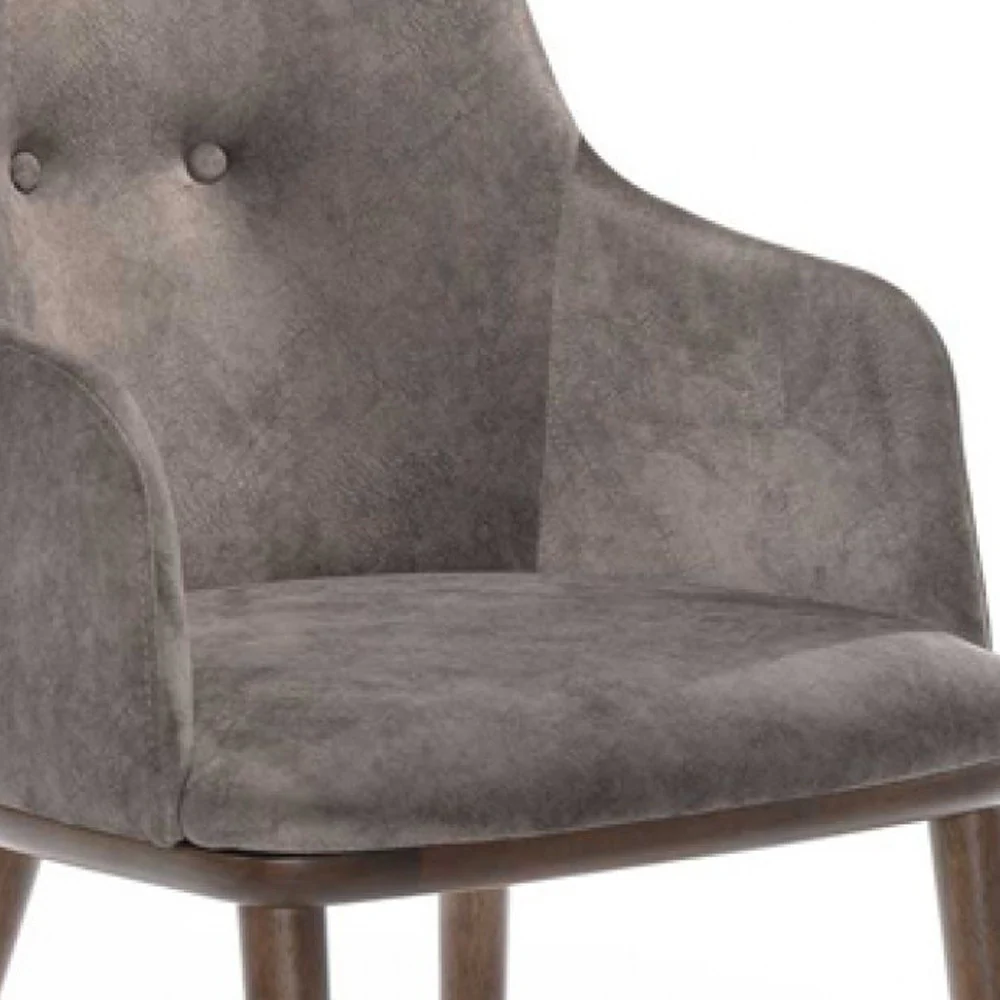 Set of Two Gray Walnut Modern Dining Chairs By Homeroots - Image 5