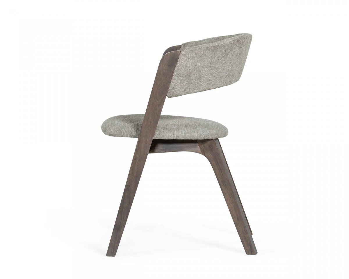 Set of Two Gray Wenge Dining Chairs By Homeroots - Image 3