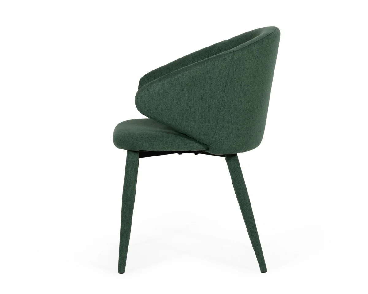 Set of Two Green Fabric Wrapped Dining Chairs By Homeroots - Image 3