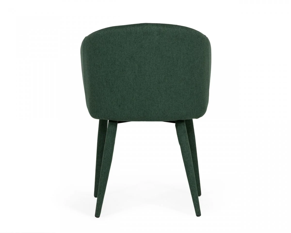 Set of Two Green Fabric Wrapped Dining Chairs By Homeroots - Image 4