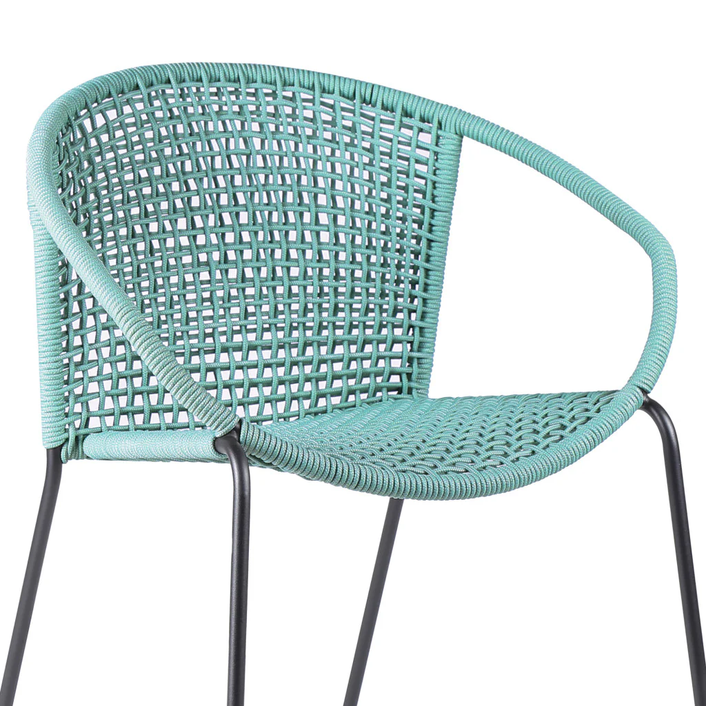 Set of Two Green Metal Outdoor Dining Chair By Homeroots - Image 5