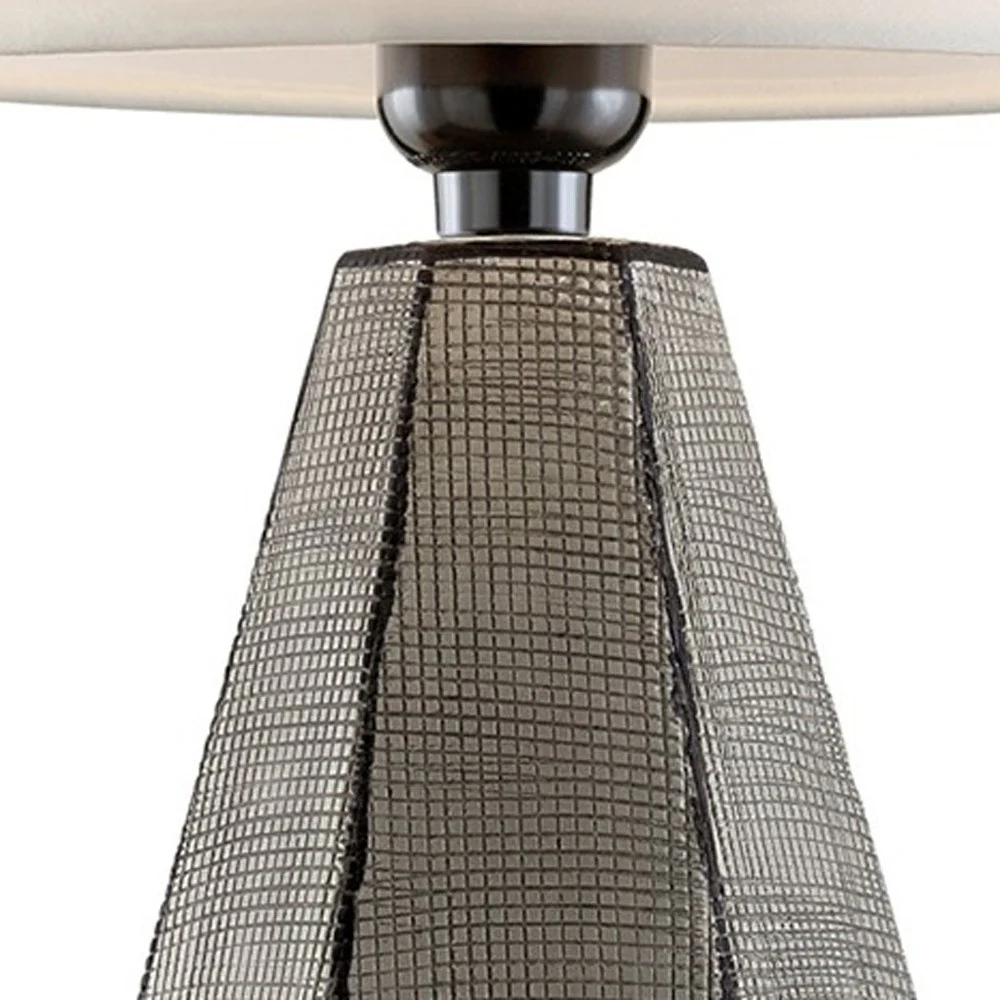Set of Two Grey and Black Faceted Table Lamps By Homeroots - Image 4