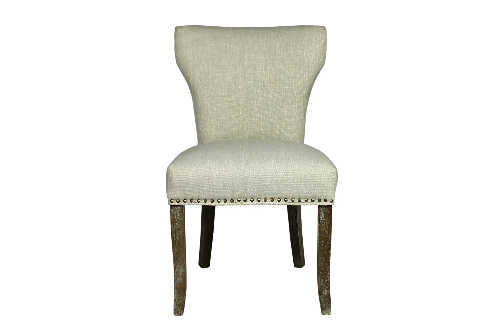 Set of Two Ivory And Brown Upholstered Fabric Dining Parsons Chairs By Homeroots - Image 2