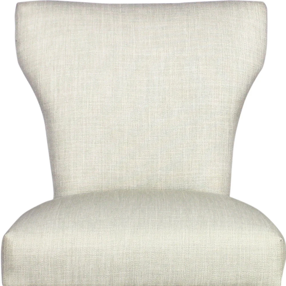 Set of Two Ivory And Natural Upholstered Fabric Dining Parsons Chairs By Homeroots - Image 6