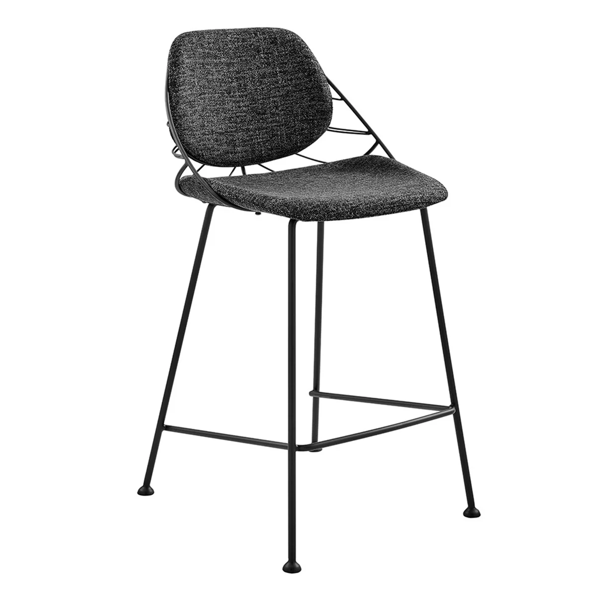 Set of Two Leaf Black Counter Stools By Homeroots - Image 2