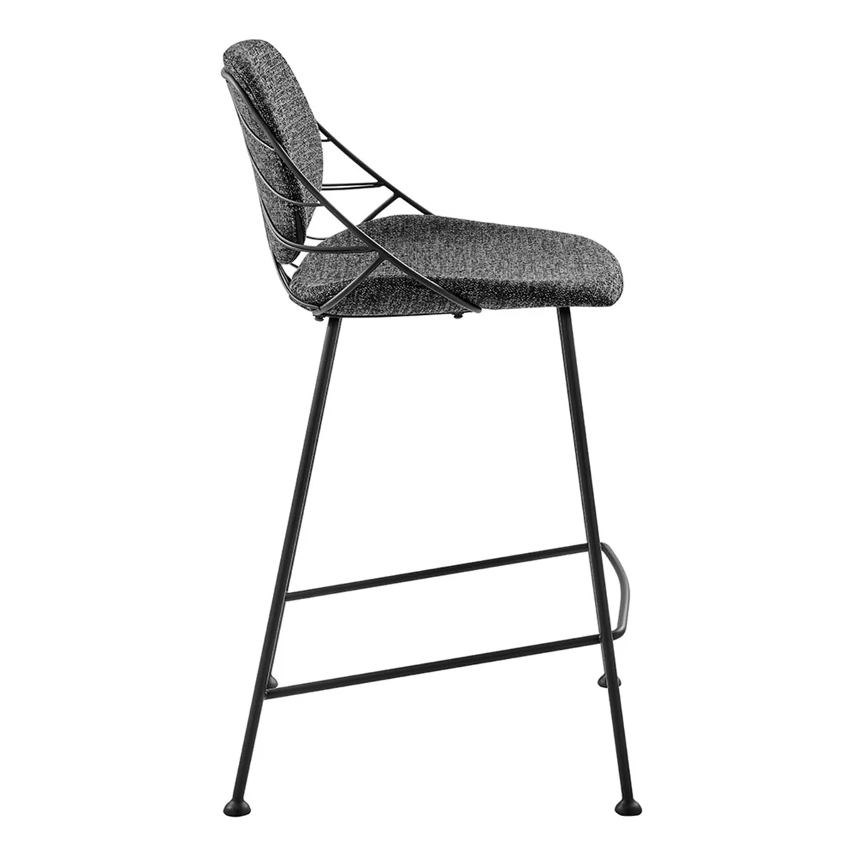 Set of Two Leaf Black Counter Stools By Homeroots - Image 3