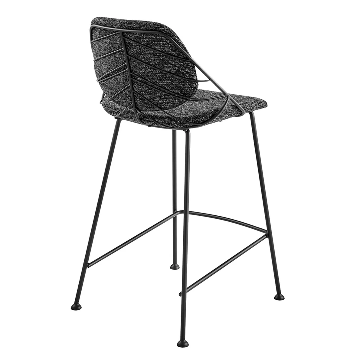 Set of Two Leaf Black Counter Stools By Homeroots - Image 4