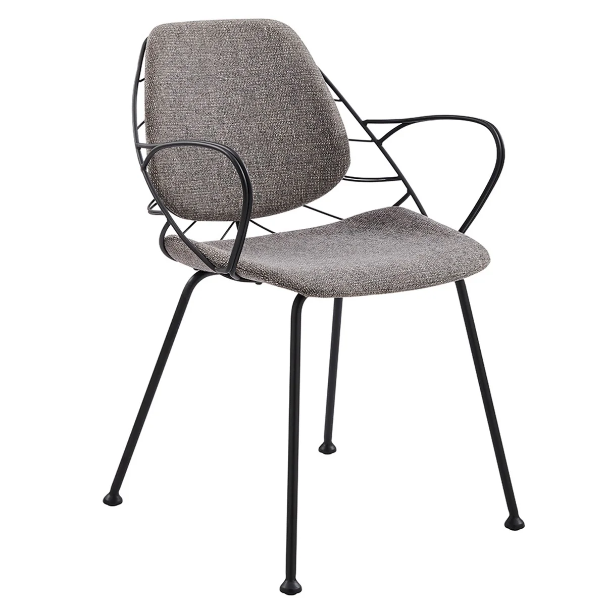 Set Of Two Leaf Dark Gray Fabric And Black Dining Armchairs By Homeroots - Image 10