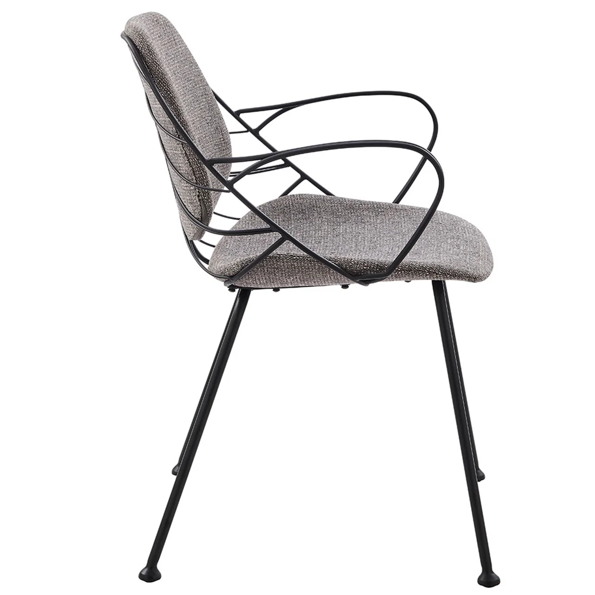 Set Of Two Leaf Dark Gray Fabric And Black Dining Armchairs By Homeroots - Image 11