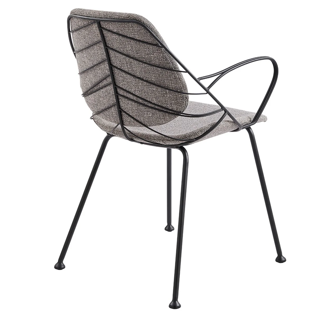Set Of Two Leaf Dark Gray Fabric And Black Dining Armchairs By Homeroots - Image 12