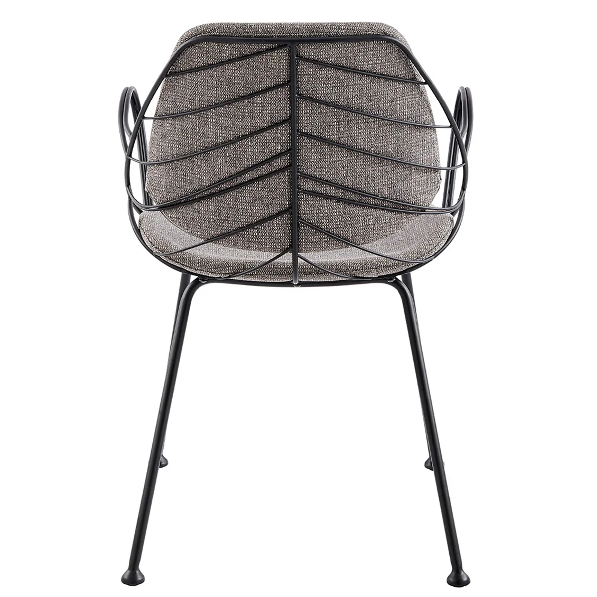 Set Of Two Leaf Dark Gray Fabric And Black Dining Armchairs By Homeroots - Image 13