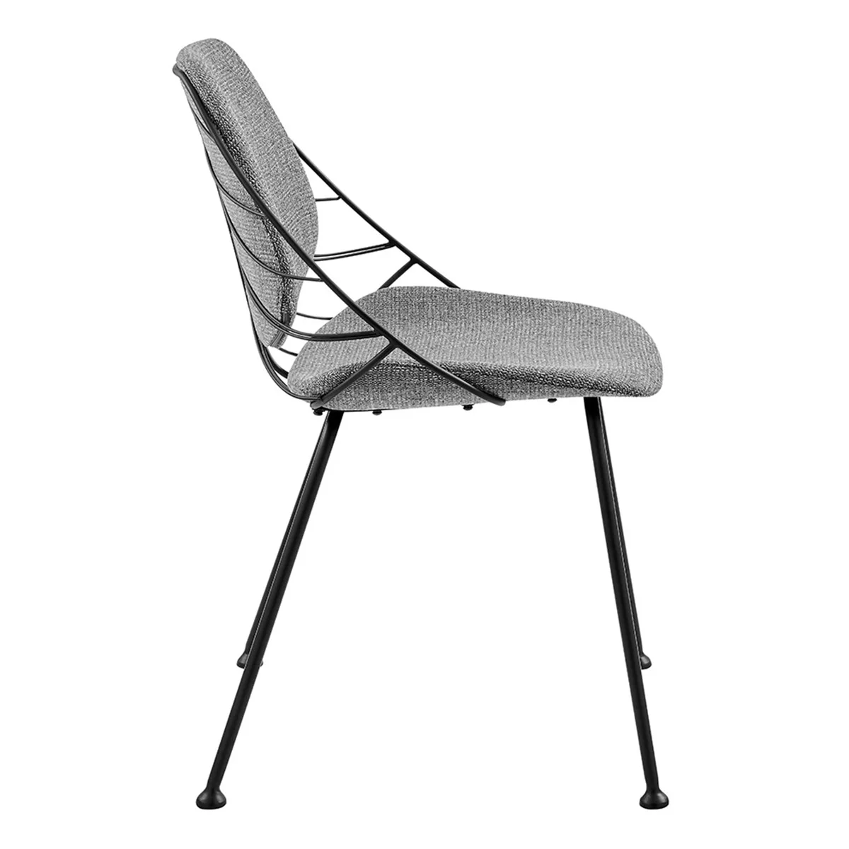 Set Of Two Leaf Dark Gray Fabric And Black Dining Chairs By Homeroots - Image 10