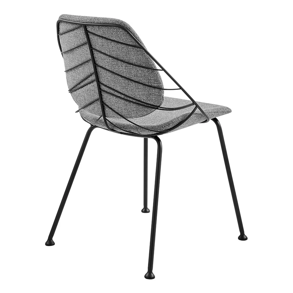 Set Of Two Leaf Dark Gray Fabric And Black Dining Chairs By Homeroots - Image 11