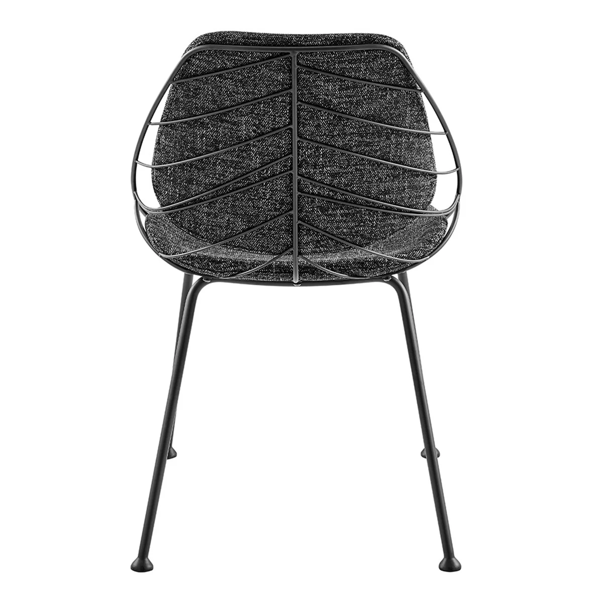Set Of Two Leaf Dark Gray Fabric And Black Dining Chairs By Homeroots - Image 5