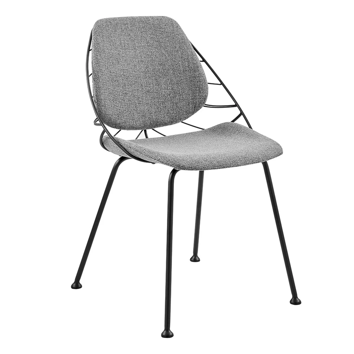 Set Of Two Leaf Dark Gray Fabric And Black Dining Chairs By Homeroots - Image 9