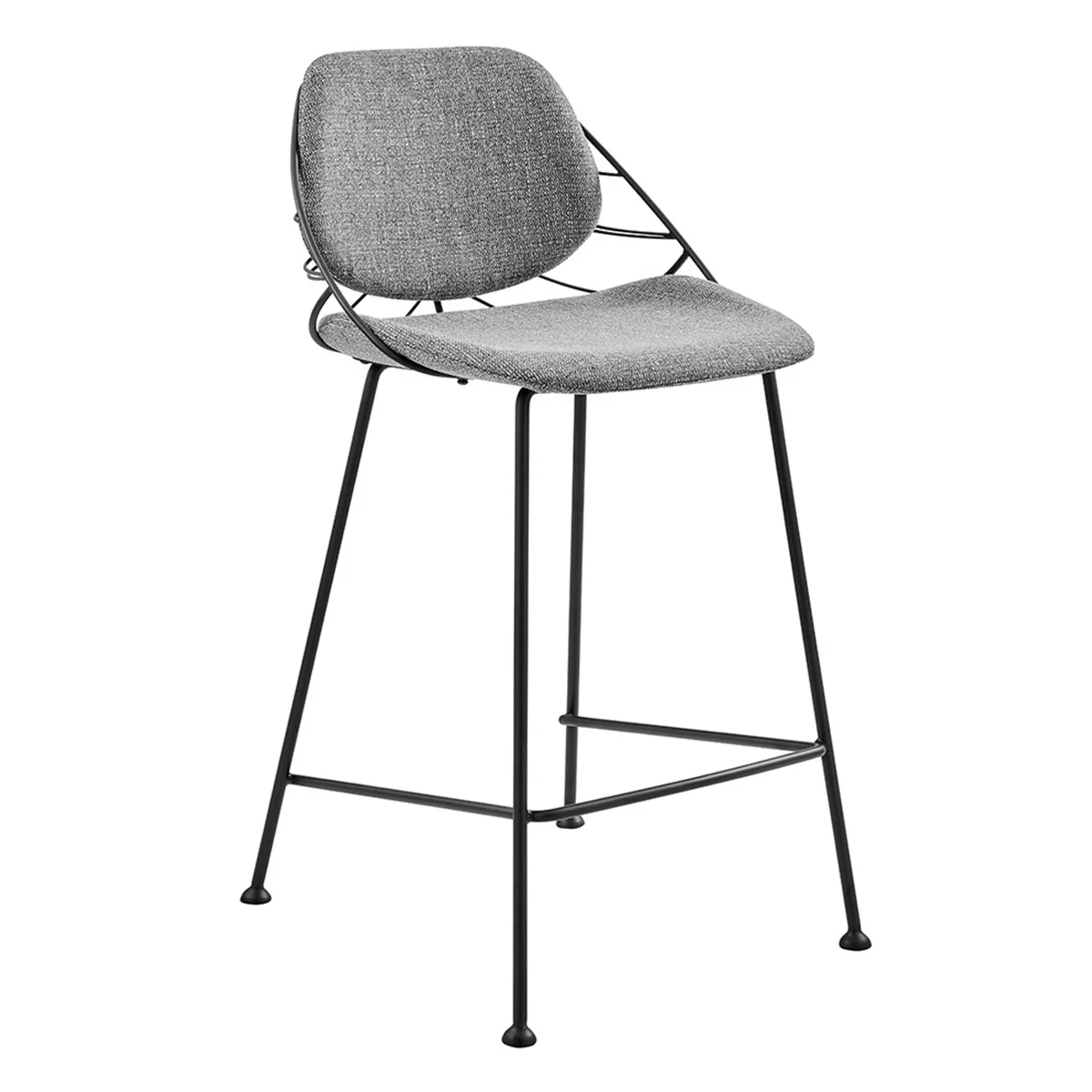 Set of Two Leaf Gray Counter Stools By Homeroots - Image 2