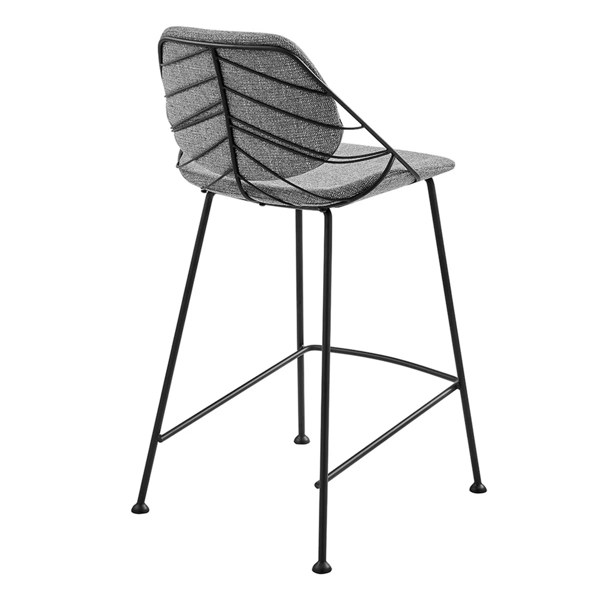 Set of Two Leaf Gray Counter Stools By Homeroots - Image 4