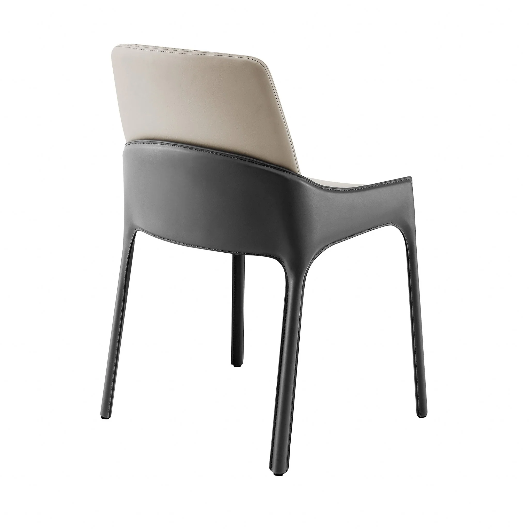 Set Of Two Light And Dark Gray Faux Faux Leather Side Chairs By Homeroots - Image 4