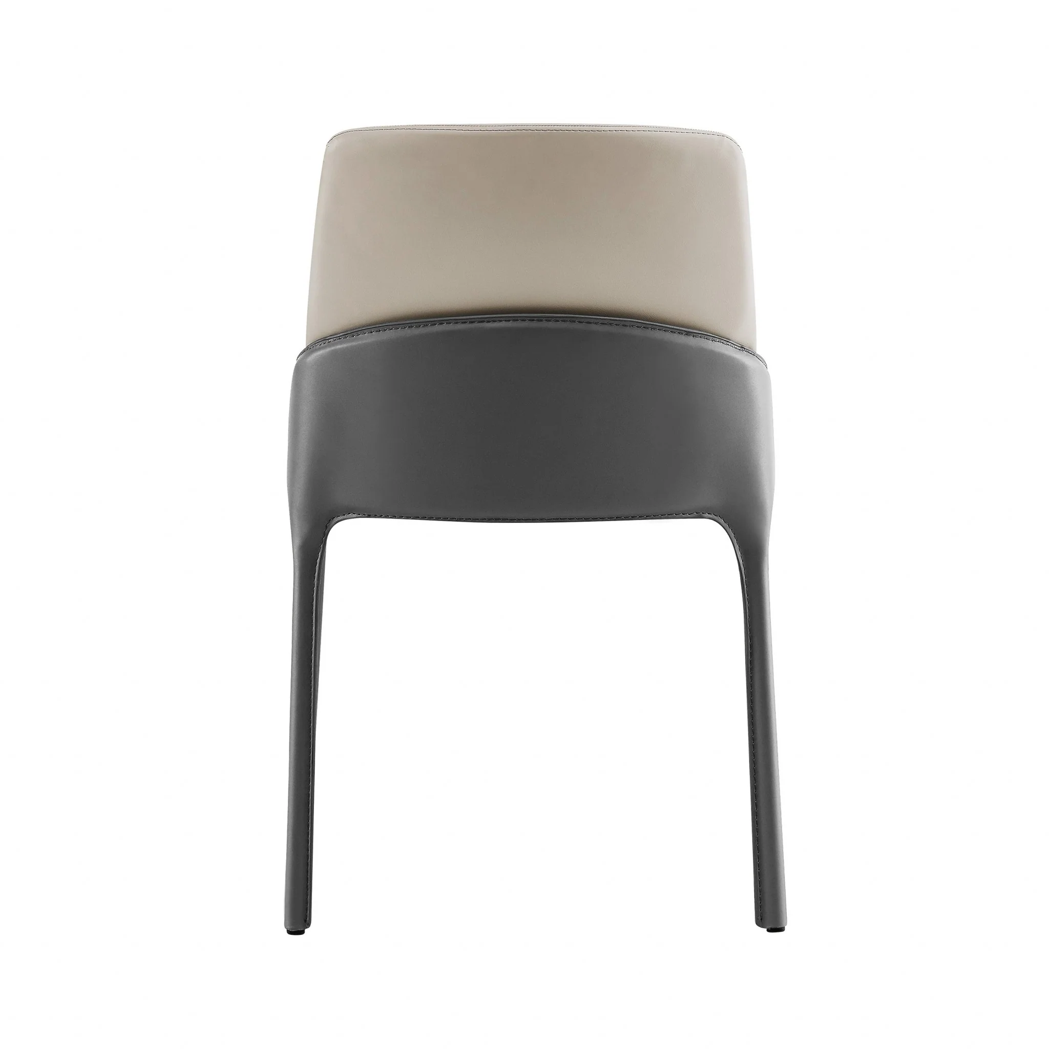 Set Of Two Light And Dark Gray Faux Faux Leather Side Chairs By Homeroots - Image 5