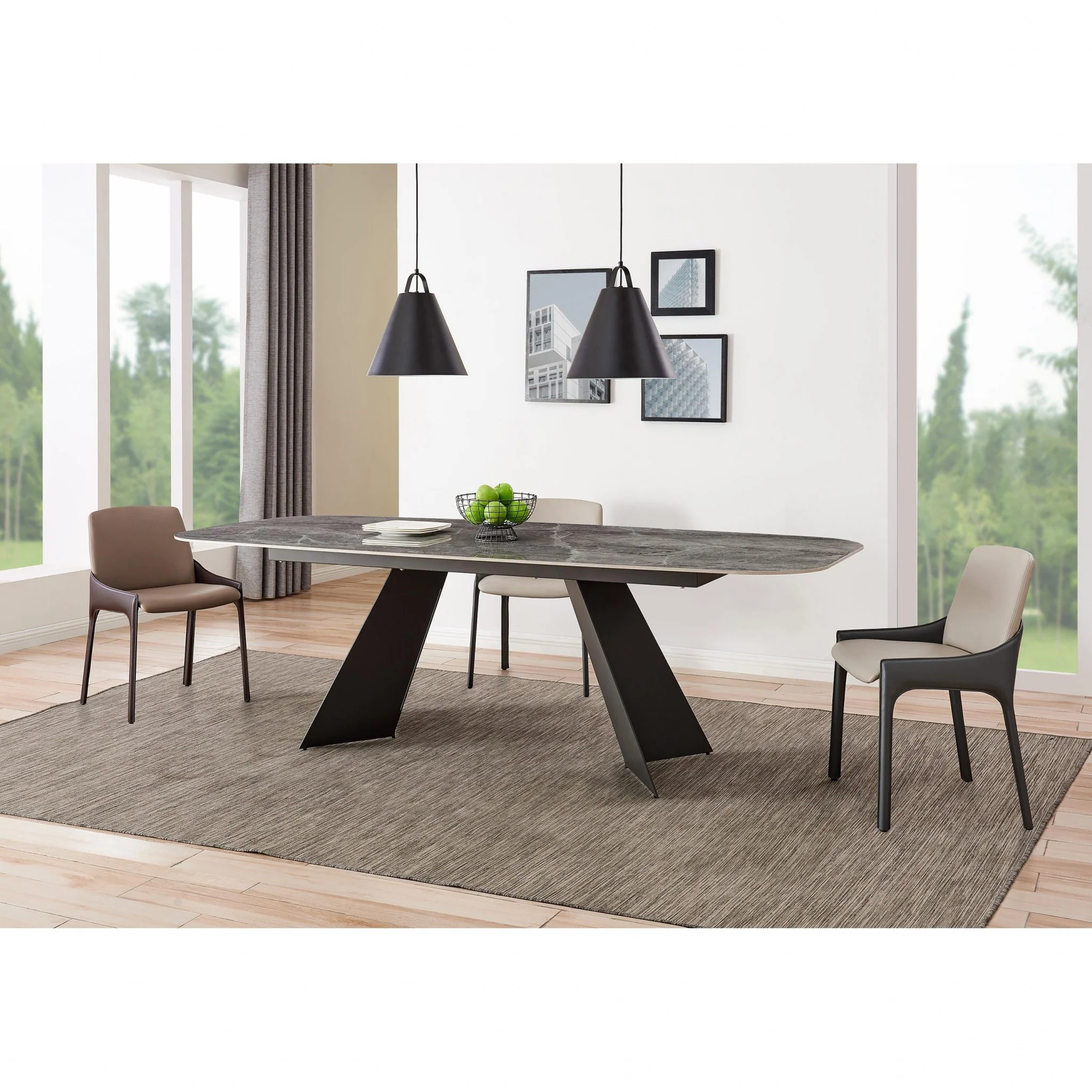 Set Of Two Light And Dark Gray Faux Faux Leather Side Chairs By Homeroots - Image 6