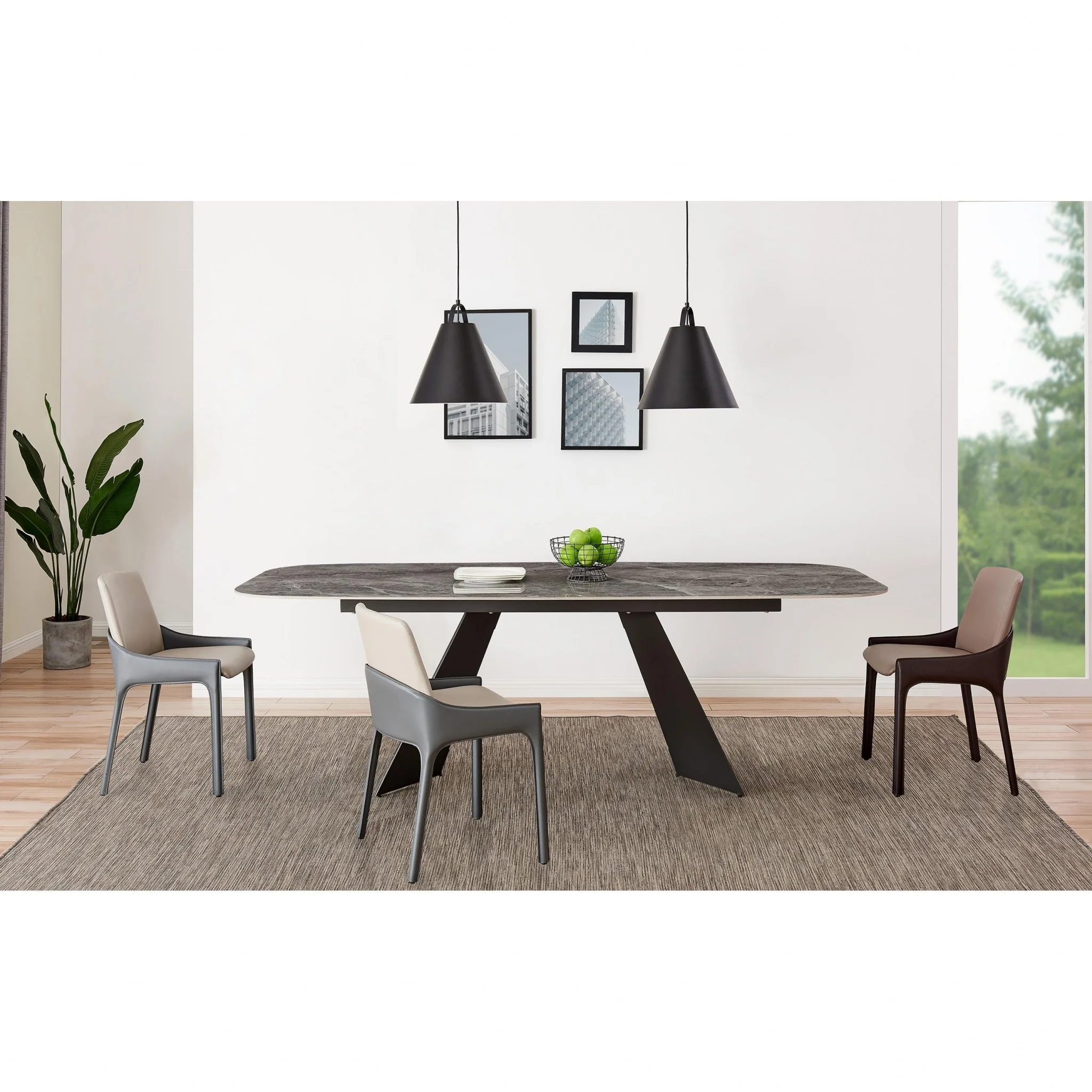 Set Of Two Light And Dark Gray Faux Faux Leather Side Chairs By Homeroots - Image 7