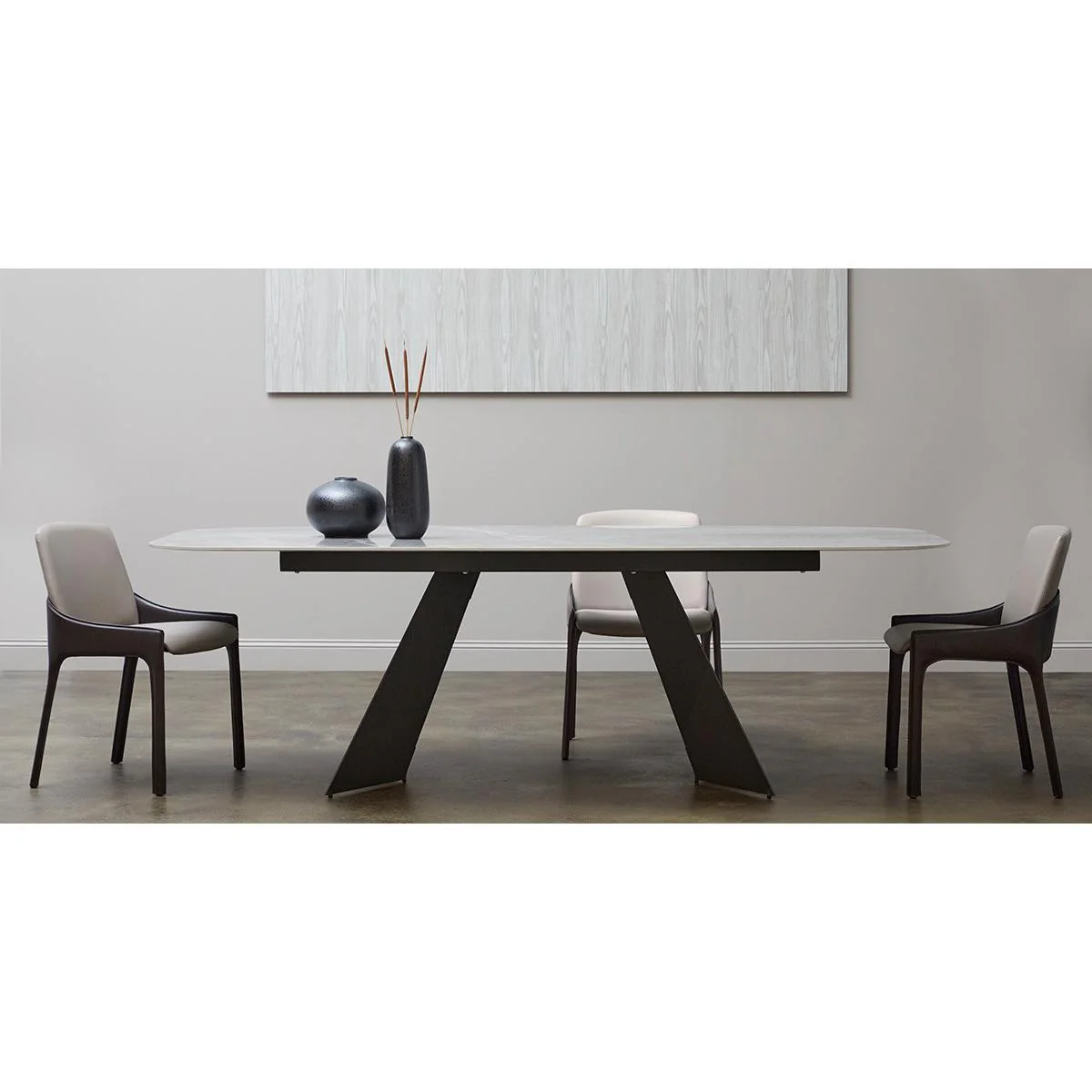 Set Of Two Light And Dark Gray Faux Faux Leather Side Chairs By Homeroots - Image 8