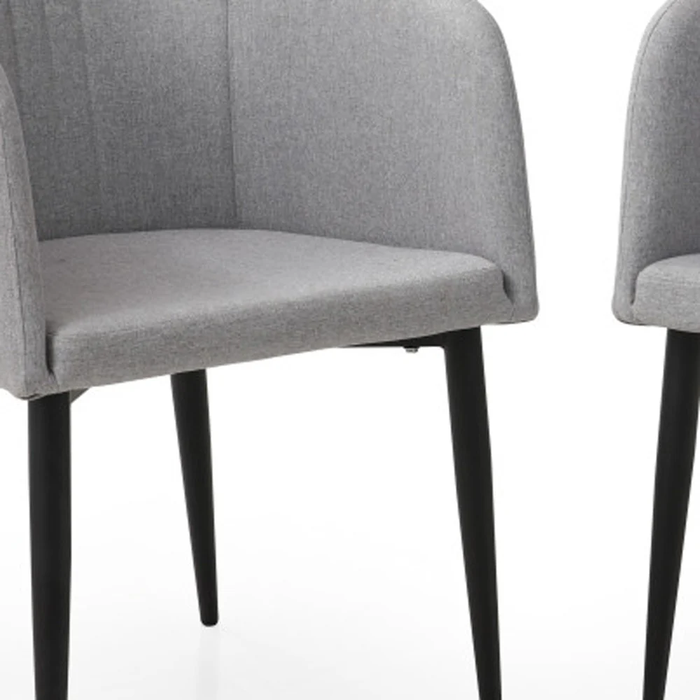 Set of Two Light Gray and Black Upholstered Arm Chair By Homeroots - Image 2