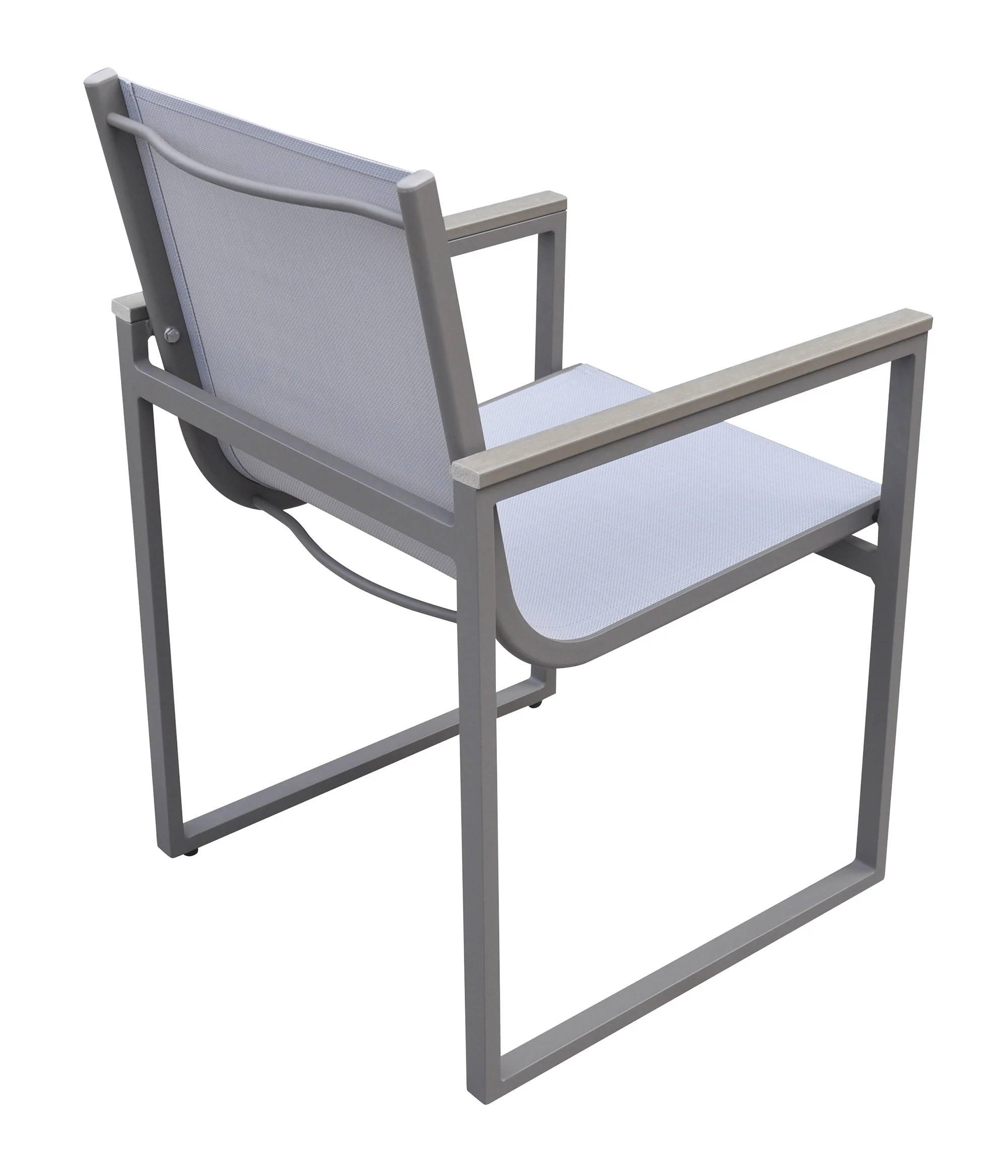 Set of Two Light Gray Metal Outdoor Dining Chair By Homeroots - Image 2