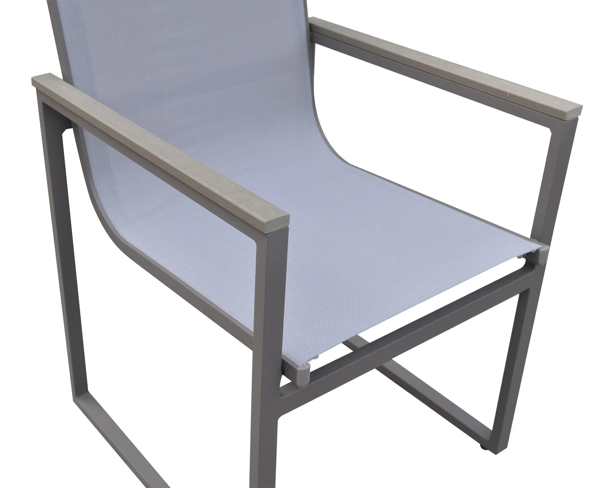 Set of Two Light Gray Metal Outdoor Dining Chair By Homeroots - Image 4