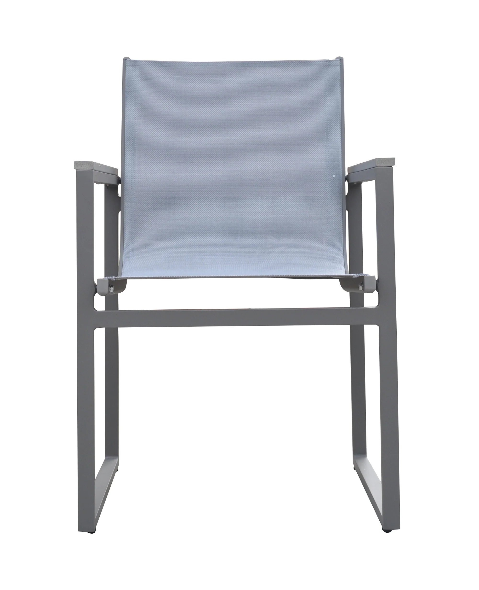 Set of Two Light Gray Metal Outdoor Dining Chair By Homeroots - Image 7