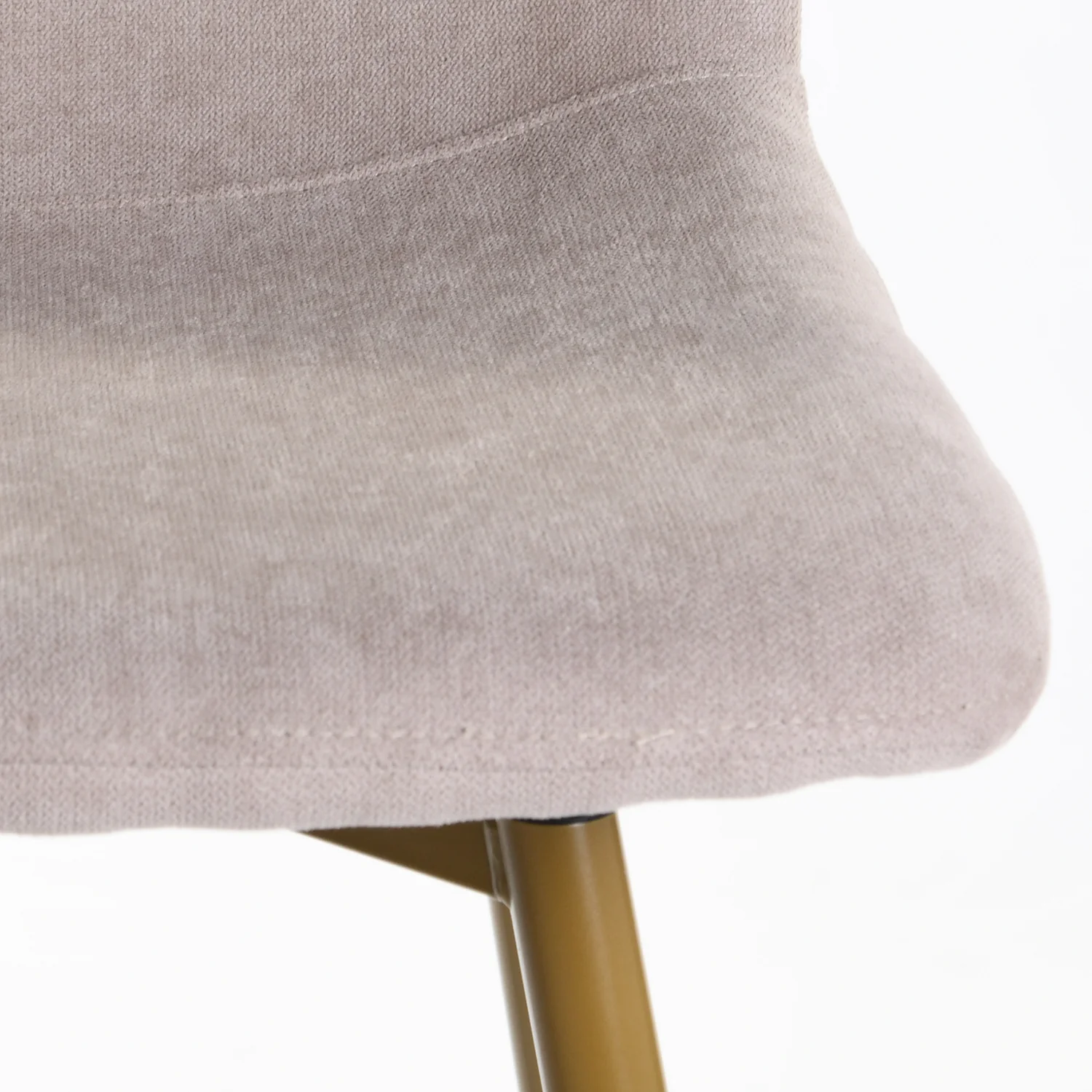 Set of Two Light Taupe and Gold Fabric and Steel Bar Height Swivel Bar Chairs By Homeroots - Image 6