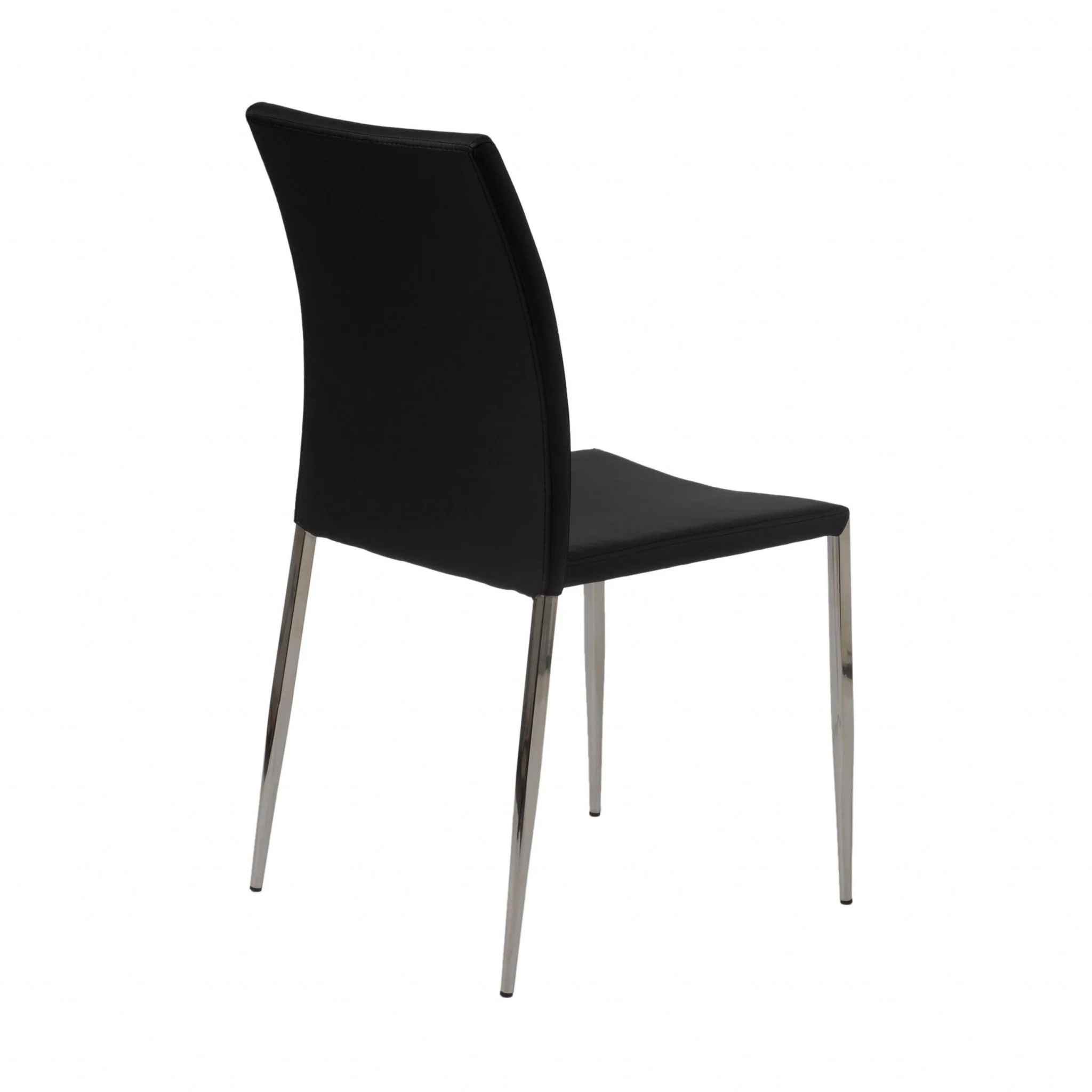 Set Of Two Long Back Black Faux Leather Chairs By Homeroots - Image 4