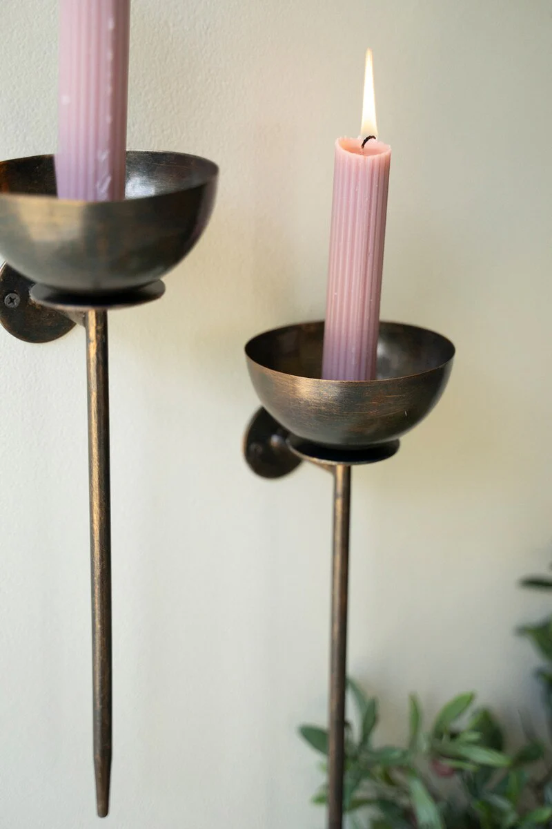 Set Of Two Metal Wall Taper Candle Holders (Min 2) By Kalalou - Image 2