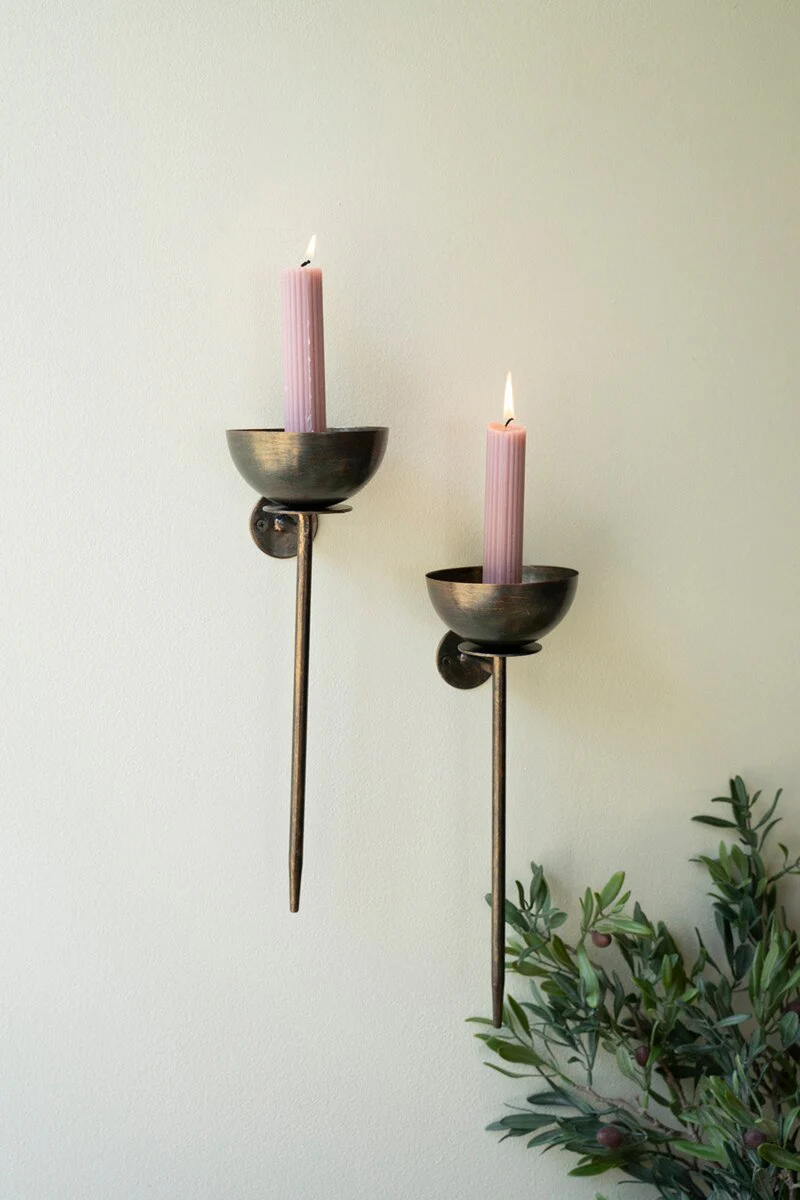 Set Of Two Metal Wall Taper Candle Holders (Min 2) By Kalalou - Image 3