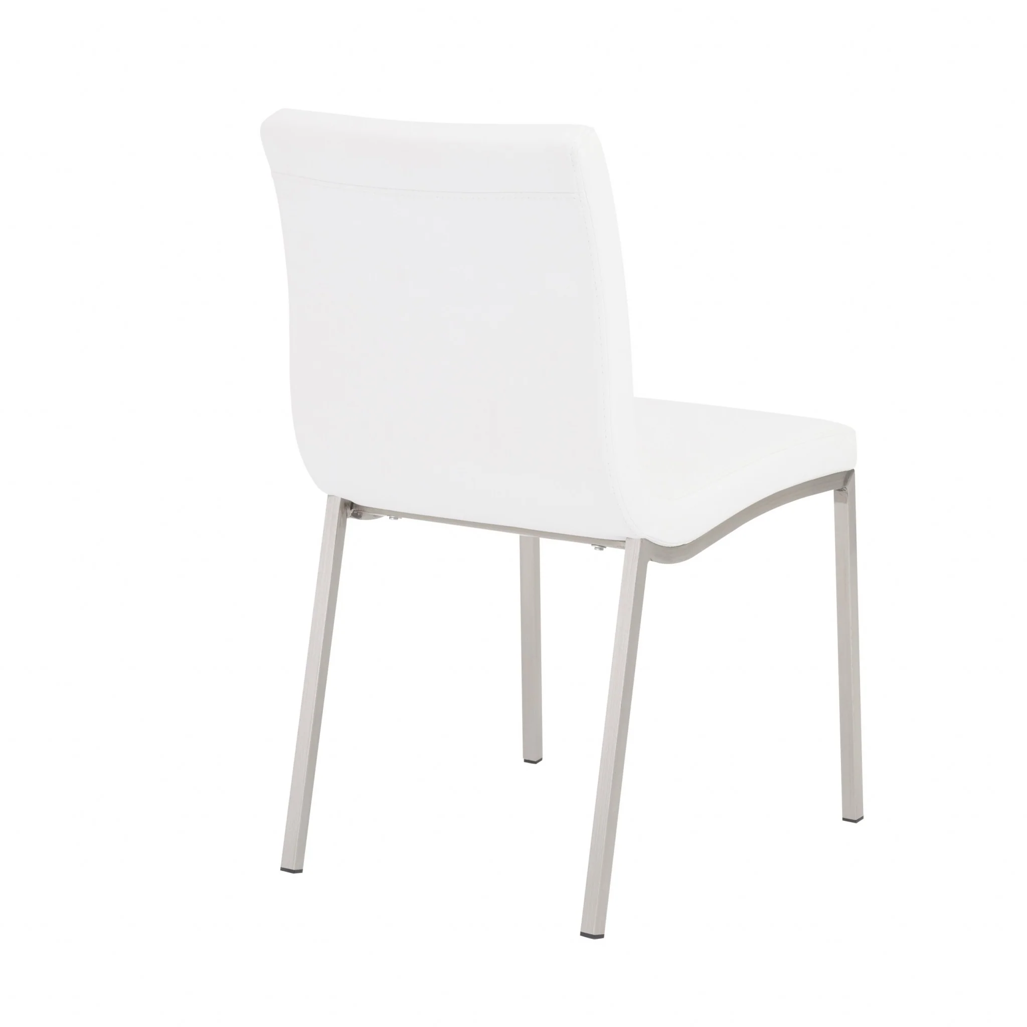 Set Of Two Minimalist Light Gray Faux Faux Leather Chairs By Homeroots - Image 11