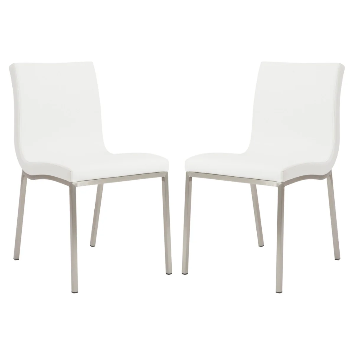 Set Of Two Minimalist Light Gray Faux Faux Leather Chairs By Homeroots - Image 13