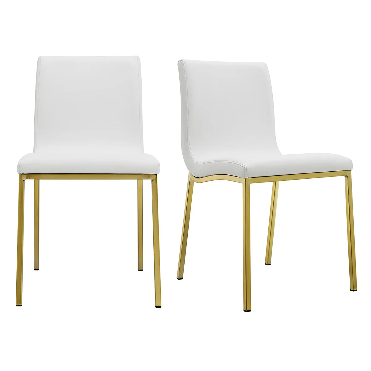 Set Of Two Minimalist Light Gray Faux Faux Leather Chairs By Homeroots - Image 21
