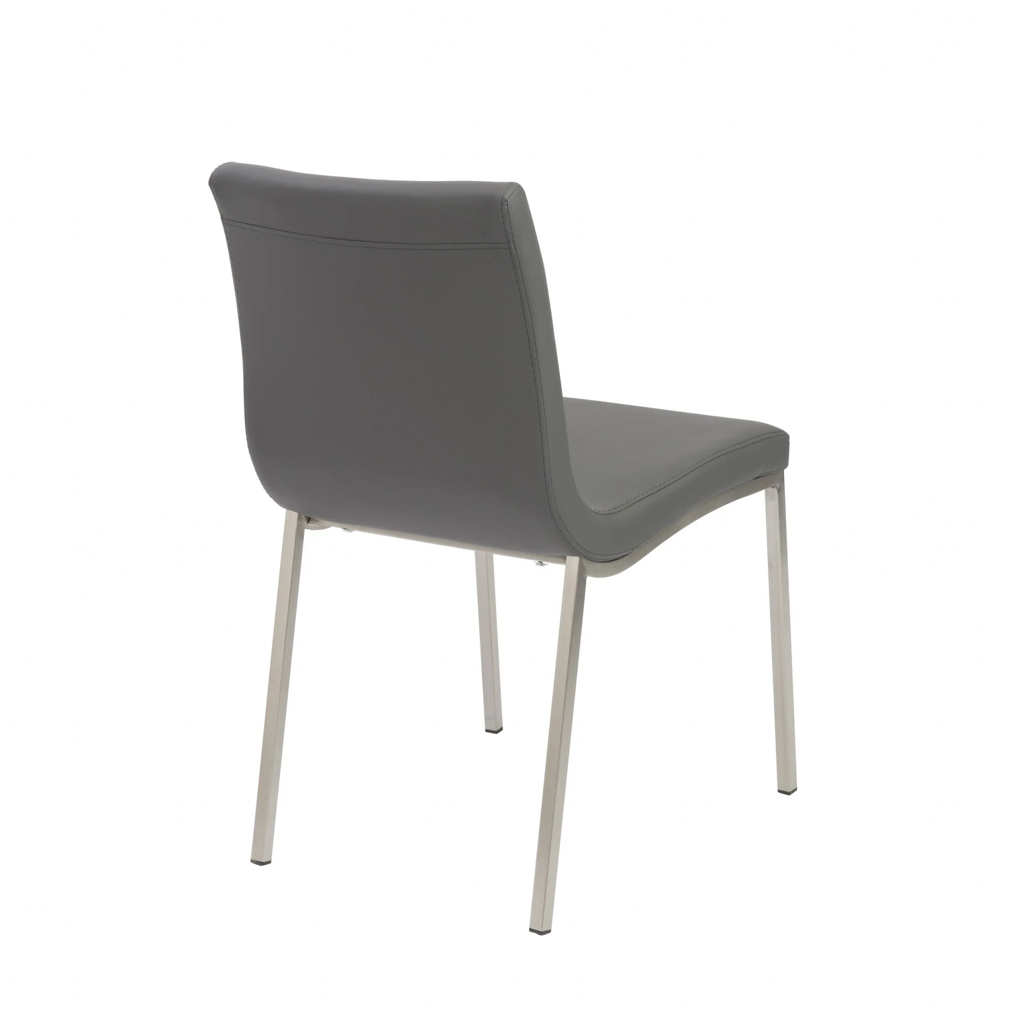 Set Of Two Minimalist Light Gray Faux Faux Leather Chairs By Homeroots - Image 4