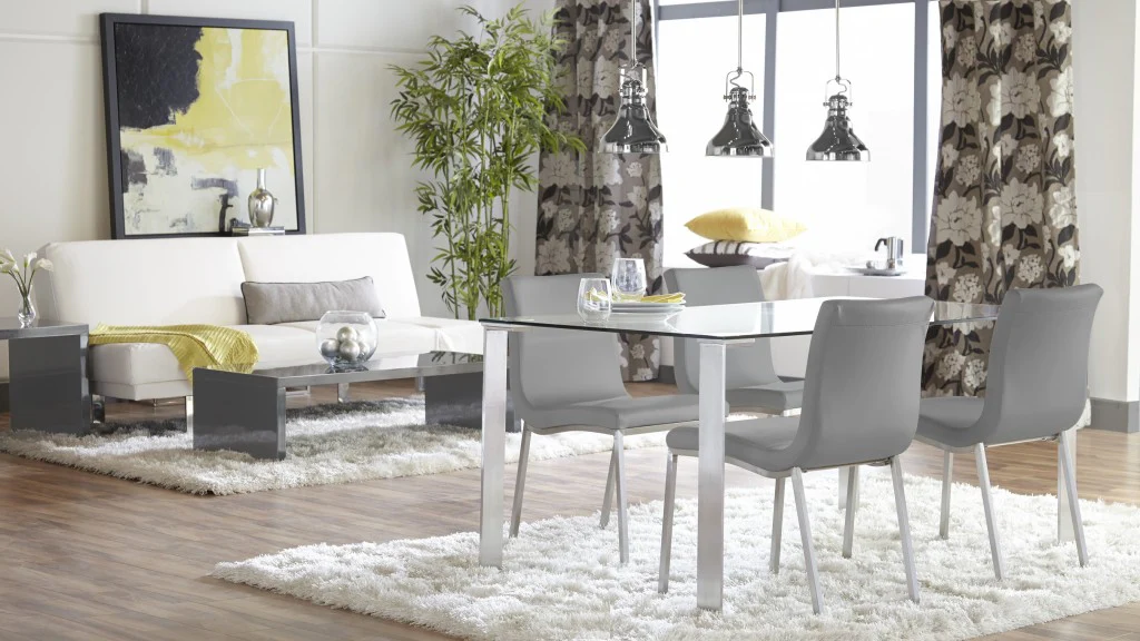 Set Of Two Minimalist Light Gray Faux Faux Leather Chairs By Homeroots - Image 7